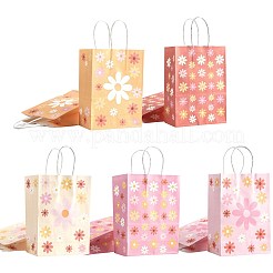 12Pcs 5 Colors Rectangle with Sunflower Pattern Paper Gift Bags&nbsp;CARB-FS0001-06