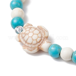 Synthetic Turquoise Beaded Stretch Bracelets for Women Men&nbsp;BJEW-JB11150-01
