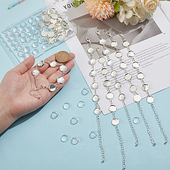 60Pcs Transparent Glass Cabochons with 10Pcs Brass Bracelet Making&nbsp;DIY-GO0002-32B