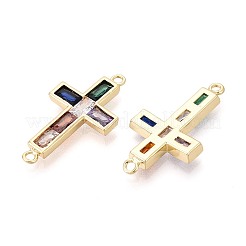 Brass Pave Colorful Cubic Zirconia Links&nbsp;KK-T080-48G