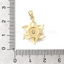 Brass Clear Cubic Zirconia Pendants&nbsp;KK-B187-21G