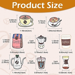 6Pcs 6 Styles Coffee Theme Enamel Pins&nbsp;JEWB-YW0001-06A