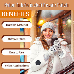 Rectangle with Round & Oval Pattern Self-adhesive Nylon Applique&nbsp;PATC-WH0007-33A