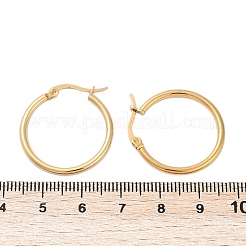 PVD Vacuum Plating 201 Stainless Steel Hoop Earrings with 304 Stainless Steel Pins for Women&nbsp;EJEW-D279-12G-02