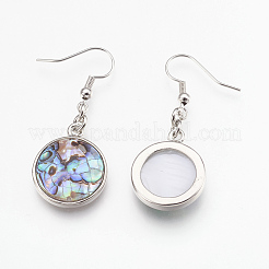 Natural Paua Shell  Dangle Earrings&nbsp;EJEW-F162-C01