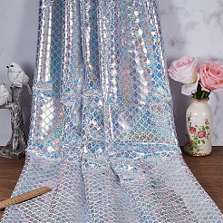 Polyester Fish Scale Fabric&nbsp;DIY-WH20063-038A