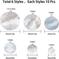 Natural Akoya Shell Pendants&nbsp;SHEL-SC0001-02