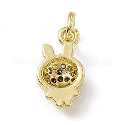 Brass Micro Pave Cubic Zirconia Charms&nbsp;ZIRC-F132-78G