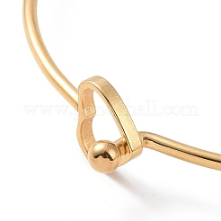 201 Stainless Steel Hollow Out Heart Bangle&nbsp;BJEW-P285-01G