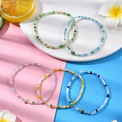 Lightning Bolt Non-magnetic Synthetic Hematite & Glass Beaded Stretch Bracelets&nbsp;BJEW-JB11189