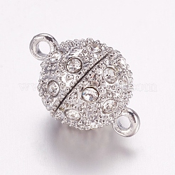 Alloy Rhinestone Magnetic Clasps with Loops&nbsp;BSAHH050