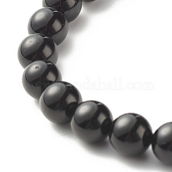 Natural Tourmaline & Lava Rock Round Beads Energy Power Stretch Bracelet for Men Women&nbsp;BJEW-JB07037-01