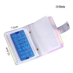 20 Slots Imitation Leather Rectangle DIY Nail Art Image Plate Storage Bags&nbsp;MRMJ-Q033-049A