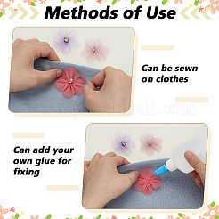 40Pcs 10 Styles Flower Pleated Polyester Rhinestone Ornament Accessories&nbsp;DIY-FG0008-37