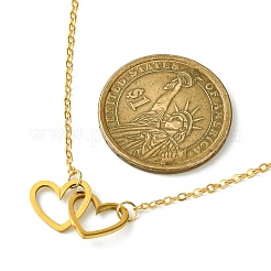 201 Stainless Steel Interlocking Heart Pendant Necklace&nbsp;NJEW-JN04525