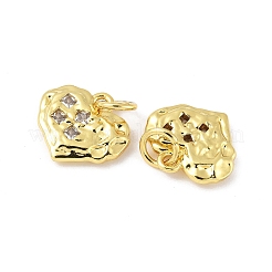 Brass Micro Pave Clear Cubic Zirconia Charms&nbsp;KK-V015-18G