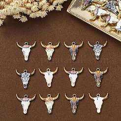 50Pcs 5 Colors Alloy Enamel Printed Pendants&nbsp;ENAM-CJ0003-88