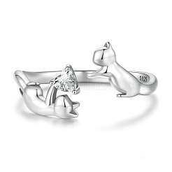 925 Sterling Silver Cubic Zirconia Cuff Rings&nbsp;FS-WG6F047-01