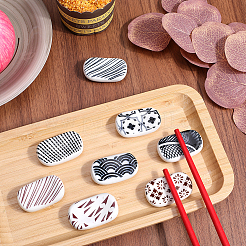 2 Sets 2 Styles Ceramic Chopstick Stands&nbsp;DJEW-CP0001-36A