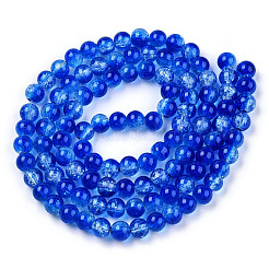 Transparent Crackle Baking Paint Glass Beads&nbsp;X1-DGLA-T003-01B-03
