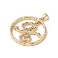 Brass Micro Pave Cubic Zirconia Pendants&nbsp;KK-C058-12B-G