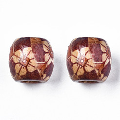 Printed Natural Wood Beads&nbsp;WOOD-S053-65