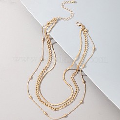 Alloy 3 Layer Chain Necklaces for Women&nbsp;FS-WG2A2B2-01