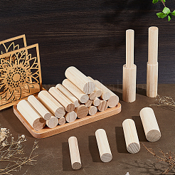 28Pcs 4 Styles Wood Round Stick&nbsp;WOOD-GA0002-12