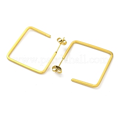 Ion Plating(IP) 304 Stainless Steel Square Stud Earrings&nbsp;EJEW-K295-03G