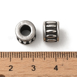 Rondelle Enamel Style Smooth Surface 304 Stainless Steel European Bead&nbsp;STAS-R081-22B