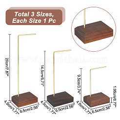 3 Sets 3 Styles Walnut Wood Dangle Earring Hanging Holder&nbsp;EDIS-NB0001-09