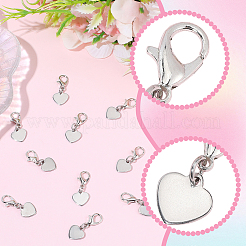 100Pcs Heart 201 Stainless Steel Pendant Decorations&nbsp;HJEW-BM0001-14