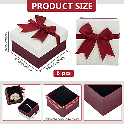Paper with Polyester Bowknot Gift Boxes&nbsp;CON-WH0095-224B