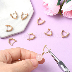 5 Pairs Brass with Cubic Zirconia Stud Earrings Finding&nbsp;KK-BBC0019-98