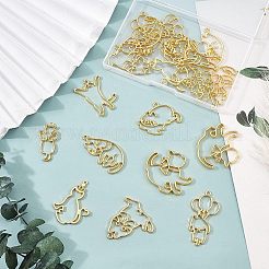 20Pcs 10 Style Alloy Open Back Bezel Big Pendants&nbsp;FIND-OC0001-57