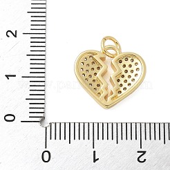 Brass Micro Pave Cubic Zirconia Pendants&nbsp;KK-P293-33G
