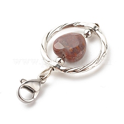 Alloy Linking Rings & Heart Natural Indian Agate Pendant Decorations&nbsp;HJEW-JM00604-03