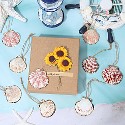 20Pcs Electroplate Sea Shell Pendant Decorations&nbsp;HJEW-BM00067