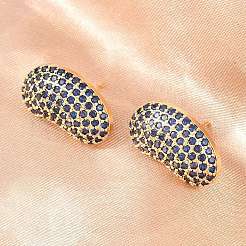 Brass Micro Pave Cubic Zirconia Stud Earrings&nbsp;EJEW-K324-09G