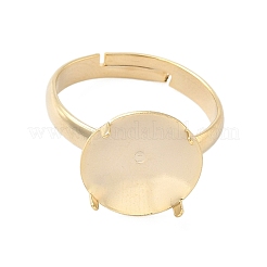 Adjustable Brass 4 Prong Ring Settings&nbsp;KK-K414-04C-G