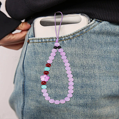 1Pc Plastic Flower Mobile Straps&nbsp;HJEW-LP0002-24