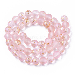 Frosted Spray Painted Glass Beads Strands&nbsp;GLAA-N035-03C-C06