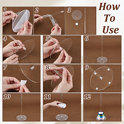 4Pcs Transparent Acrylic Donut Holder with Flat Round Base&nbsp;ODIS-WH0086-169