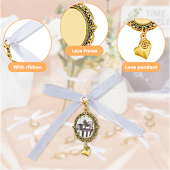 Oval Alloy Pendant Decorations&nbsp;HJEW-AB00499