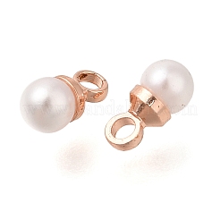 Brass ABS Imitation Pearl Pendants&nbsp;KK-B121-01RG