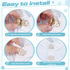 6Pcs Flower Alloy Resin Cufflinks&nbsp;FIND-ME0003-15G-02