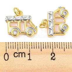 Brass Cubic Zirconia Pendants&nbsp;KK-M258-14GP
