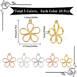 100Pcs 5 Colors Tibetan Style Alloy Pendants&nbsp;FIND-SC0009-47