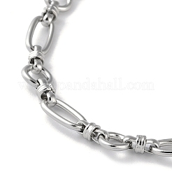 Non-Tarnish 304 Stainless Steel Oval & Ring Link Chain Necklaces for Women&nbsp;NJEW-D056-02P