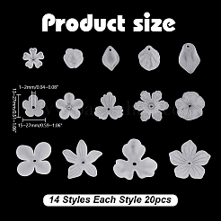 280Pcs 14 Styles Transparent Acrylic Bead Caps&nbsp;FACR-AR0001-03